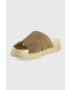 Vagabond Shoemakers Велурени чехли Erin в кафяво с платформа - Pepit.bg
