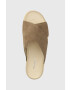 Vagabond Shoemakers Велурени чехли Erin в кафяво с платформа - Pepit.bg