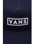 Vans Детска памучна шапка с козирка BY EASY BOX SNAPBACK dress blues в тъмносиньо с апликация - Pepit.bg