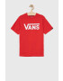 Vans Детска памучна тениска BY CLASSIC BOYS TRUE RED/WHITE - Pepit.bg