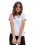 Vans Детска памучна тениска COLORBLOCK CREW WHITE MULTI в бяло с десен - Pepit.bg