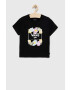 Vans Детска памучна тениска ELEVATED FLORAL CREW Black в черно с принт - Pepit.bg