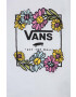 Vans Детска памучна тениска ELEVATED FLORAL CREW White в бяло с принт - Pepit.bg