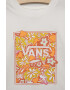 Vans Детска памучна тениска PSYCHEDELIC FLORAL BOX marshmallow в бяло - Pepit.bg