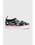 Vans Детски ниски кецове TD Authentic Elastic FLRL BLACK в черно - Pepit.bg