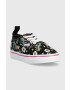 Vans Детски ниски кецове TD Authentic Elastic FLRL BLACK в черно - Pepit.bg