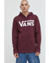 Vans Памучен суичър в бордо с принт - Pepit.bg