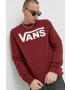Vans Памучен суичър в бордо с принт - Pepit.bg