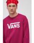 Vans Памучна блуза с дълги ръкави в розово с принт - Pepit.bg
