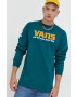 Vans Памучна блуза с дълги ръкави в зелено с принт - Pepit.bg