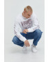 Vans Памучна блуза с дълги ръкави в бяло с принт - Pepit.bg