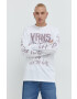 Vans Памучна блуза с дълги ръкави в бяло с принт - Pepit.bg