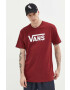 Vans Памучна тениска в бордо с принт - Pepit.bg