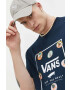 Vans Памучна тениска в тъмносиньо с принт - Pepit.bg