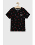 Vans Памучна тениска VALENTINES PRINT BOXY Black В черно - Pepit.bg