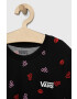 Vans Памучна тениска VALENTINES PRINT BOXY Black В черно - Pepit.bg