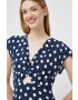 Vero Moda Рокля с лен в тъмносиньо къс модел разкроен модел - Pepit.bg
