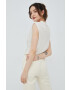 Vero Moda Топ с лен в бежово - Pepit.bg