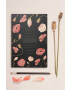 Vissevasse Тефтер Black With Flowers 142x21 cm - Pepit.bg