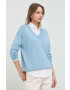 Weekend Max Mara Копринен пуловер в синьо от лека материя - Pepit.bg