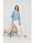 Weekend Max Mara Копринен пуловер в синьо от лека материя - Pepit.bg