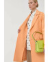 Weekend Max Mara Палто в оранжево преходен модел с двуредно закопчаване - Pepit.bg