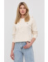 Weekend Max Mara Памучен суичър дамска в бежово с изчистен дизайн - Pepit.bg