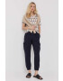 Weekend Max Mara Памучна тениска в тъмносиньо - Pepit.bg