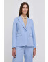 Weekend Max Mara Сако с лен в бежово с едно копче с изчистен дизайн - Pepit.bg