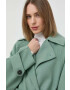 Weekend Max Mara Вълнено палто в зелено преходен модел с двуредно закопчаване - Pepit.bg