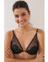 women'secret Сутиен Sense High Caprice в черно от дантела с изчистен дизайн - Pepit.bg