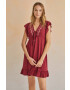 women'secret Рокля EASY FIT в бордо къс модел с уголемена кройка 5545132 - Pepit.bg