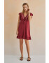 women'secret Рокля EASY FIT в бордо къс модел с уголемена кройка 5545132 - Pepit.bg