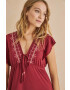 women'secret Рокля EASY FIT в бордо къс модел с уголемена кройка 5545132 - Pepit.bg