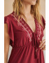 women'secret Рокля EASY FIT в бордо къс модел с уголемена кройка 5545132 - Pepit.bg