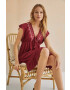 women'secret Рокля EASY FIT в бордо къс модел с уголемена кройка 5545132 - Pepit.bg