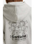 Wood Wood Памучен суичър X Garfield Jenn Hoodie Double Trouble 30042401-2424 GREY MELANGE в сиво с качулка с принт - Pepit.bg