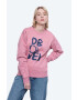 Wood Wood Памучен суичър Jess Sweatshirt 10112402-2424 Rose в розово с принт - Pepit.bg