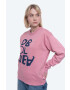 Wood Wood Памучен суичър Jess Sweatshirt 10112402-2424 Rose в розово с принт - Pepit.bg