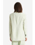 Wood Wood Сако с лен Madeleine Mini Stripe Blazer 12211201-5291 PASTEL GREEN в зелено с уголемена кройка с изчистен дизайн - Pepit.bg
