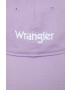 Wrangler Памучна шапка с козирка в лилаво с принт - Pepit.bg