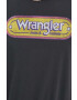 Wrangler Памучна тениска в черно с принт - Pepit.bg