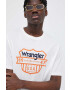 Wrangler Памучна тениска в бяло с принт - Pepit.bg