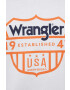 Wrangler Памучна тениска в бяло с принт - Pepit.bg