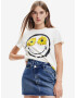 Desigual Margarita Smiley T-shirt Byal - Pepit.bg