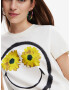 Desigual Margarita Smiley T-shirt Byal - Pepit.bg