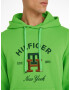 Tommy Hilfiger Curved Monogram Hoody Sweatshirt Zelen - Pepit.bg