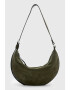 AllSaints Кожена чанта за рамо Half Moon - Pepit.bg