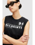 AllSaints Памучен топ Access Imogen с лого - Pepit.bg