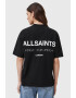 AllSaints Тениска Underground Etta от органичен памук с шарка на гърба - Черен/Бял - Pepit.bg